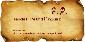 Handel Petróniusz névjegykártya